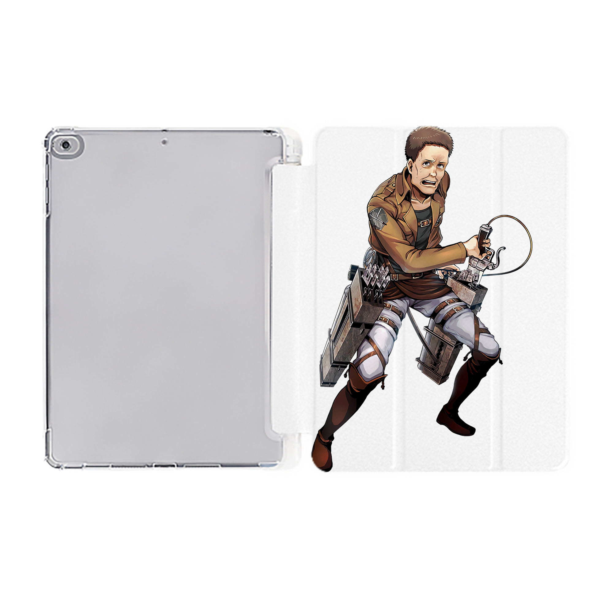 （画像用） 進撃の巨人 Attack on Titan IPad ケース ペン収納付き 三つ折りスタンド PUレザー×シリコン 対応機種9.5/10.5/10.9インチ